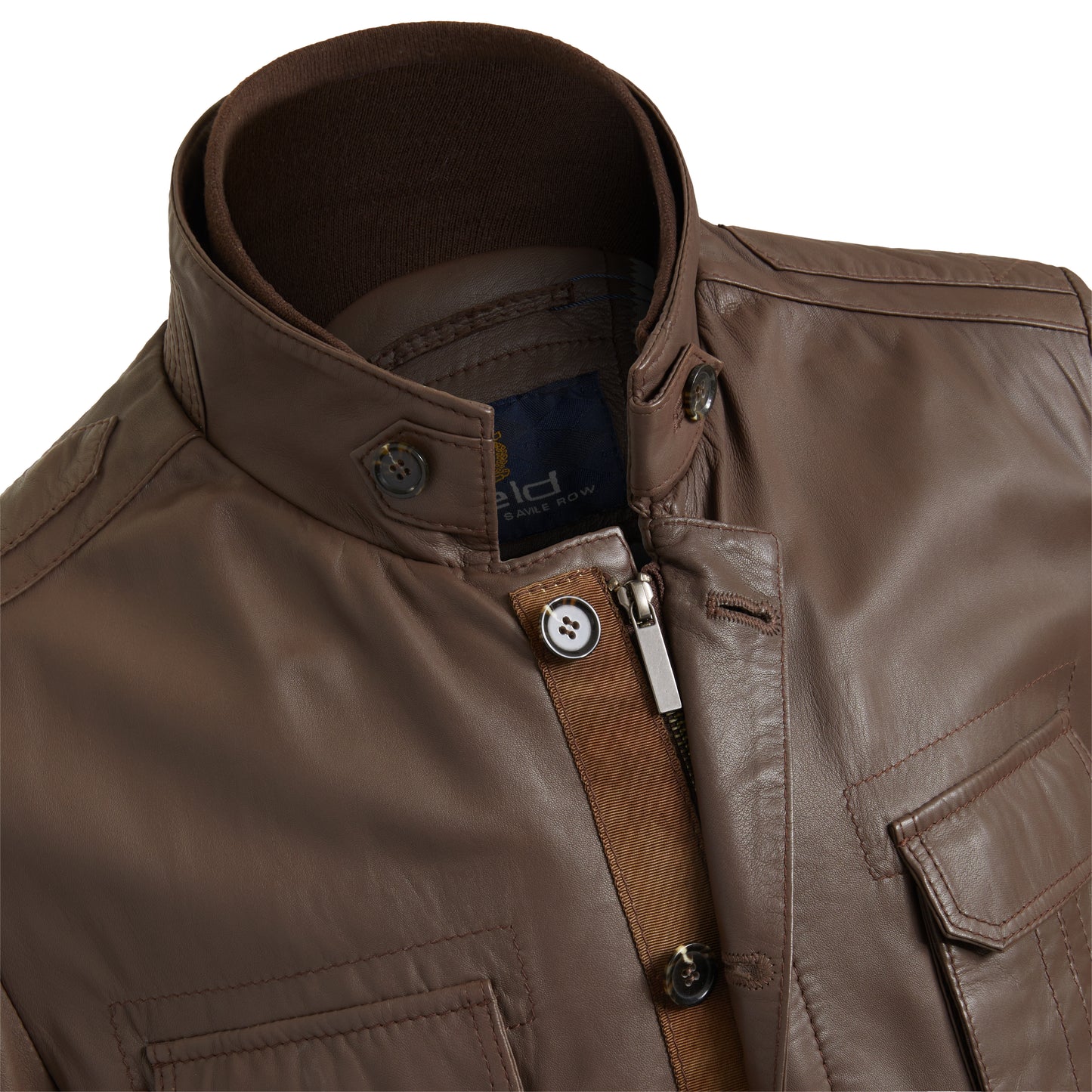 Nubuck Brown Leather Jacket - Image 2